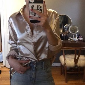 Pretty Little Thing Champagne Silky Top